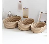 Woven Storage Basket, Gift Basket,Cat Shaped Storage Baskets,Cute Round Cotton Rope,Closet Organizer Bins, Small Woven Baskets,for Towel,Clothes,Toy,Makeup,Books,Nursery (Brown, 30x17x9cm)
