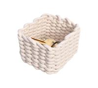 Woven Storage Basket - Handmade Organizer Basket With Rectangle Shape For Easy Sorting, Durable Design For Daily Essentials | Desktop Storage Box For Toys Snacks Books Keys Remote Controls