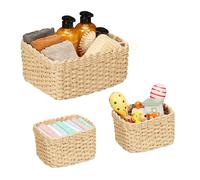 Woven storage basket Light brown Paper rope Woven storage baskets Lightweight