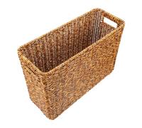 Woven Storage Basket Magazine Rack Rectangular Plastic Brown Home