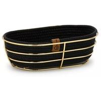 Woven Storage Basket Unit Bedroom Bathroom Baskets Home Organiser Metal Frame (Black Oval, 1)