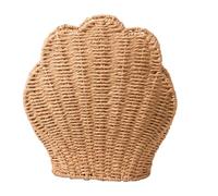 Woven Storage Basket - Wicker Storage Baskets for Shelves | Wicker Bin | Creative Container Box | Aesthetic Toy Organizer Shell Design for Blanket Dorm Book Nursery Bathroom Home Snack Bedroom