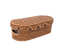 Woven Storage For Home Organization Natural Decorative Style Laundry Hamper With Handles And Lid (Coffee, One Size)