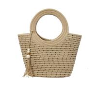 Woven Straw Bag for Beach Pool Vacation Lightweight Top Handle Purse Large Capacity Beach Essential Friendly Straw Shoulder Bag