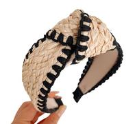 Woven Straw Knotted Headband For K-POP Party Decorations Music Festivals Photo Booth Props Girls
