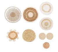 Woven Straw Wall Hangings for Rural Home, Nine piece set A