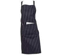 Woven Stripe 100% Cotton Butchers Apron with Pocket Navy Blue
