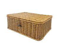 Woven-Style Storage Basket with Lid - Multi-Functional Organizer for Toys, Bathroom & Bedroom, Compact & Dust-Proof Design (S:25x15cm）