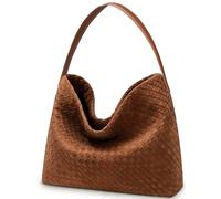 Woven Suede Shoulder Bag for Women Slouchy Suede Woven Hobo Bag Tote Elegant Handbag Shoulder Satchel Bag for Work Travel