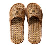 Woven Summer Shoes Men - Slippers Women Made of Natural Rattan Weave Leisure Sandals Breathable Lightweight Slippers for Indoor and Outdoor Use Cool and Non-Slip Bathing Shoes Beach Shoes, d, 10 UK