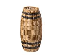 Woven Texture Flower Vase | Floral Display Rattan Vase Rustic Charm Natural Look, Lightweight Build Table Centerpiece Bouquet Container for Bedroom Living Room Farmhouse