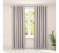 Woven Texture Pair Of Eyelet Curtains OHS Silver 167cm width x 137cm drop