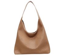 Woven Tote Bag for Women, Top-handle Woven Purse Large Capacity Woven Leather Bag Waterproof Soft Women's Totes for Dating, Travel, Work Khaki Vegan Leather Tote Woven Leather Bag Woven Purse Leather