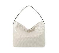 Woven Tote Bag For Women,Vegan Leather Shoulder Bag Large Handbags Satchel Messenger Bag, Beige, L