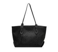 Woven Tote Bag - Handmade PU Leather Structure, Large Tote Bag, Lightweight Folding Structure, Shoulder Holding Design, Shopping, Daily Errows, Travel, Pool, Holiday, Use For Stylish Comf, black