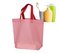 Woven Tote Bags - Reusable Bag With Handles | Portable Non-Woven Fabric Conference Bags | Large Capacity Pack For Kitchen Picnic Travel Beach School Party Shopping | Maximizing Space Utilization, Pink
