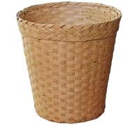 Woven Trash Can Small Woven Basket Trash Can Natural Straw Round Desktop Trash Can Simple Household Waste Paper Basket for Bathrooms and Bedrooms Home Offices Desk Style1, Rattan Waste Basket