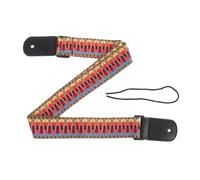 Woven Ukulele Strap Rainbow Cotton Leather Belt for Classical Guitar Banjo