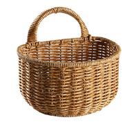 Woven Wall Basket | 6.02 Inch Hanging Fruit Baskets | Wall Hanging Basket | Style Your Space, Imitation Rattan Boho Organizer For Kitchen Windowsill, Desk, Hotel Corridor