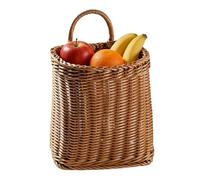Woven Wall Baskets - Artificial Rattan Storage Basket Decoration, Bread Ornament, Decorative Display on the Front Door, Rustic Wall Hanging for Indoor and Outdoor, Kitchen, Children's Room