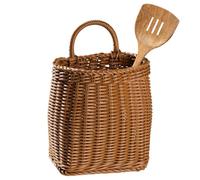 Woven Wall Baskets, Rattan Wicker Hanging Bins, Handmade Front Door Storage Organizer, Decorative Vegetable & Fruit Container for Home, Farmhouse, and Garden