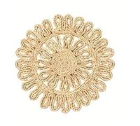 Woven Wicker Table Place Mats Handwoven Rattan Placemats & Coasters - Circular Heat-Resistant Table Mats for Kitchen, Dining, Weddings, Christmas Decor