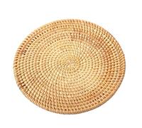 Woven Wicker Table Place Mats Kitchen Accessories Home Decor Woven Rattan Coaster Placemats Table Coffee Cup Utensils for Dining Gadget(20cm)