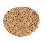 Woven Wicker Table Place Mats Round Woven Rattan Placemats, Natural Wicker Mats, Water Hyacinth Straw Braided, Set Of 6