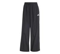 adidas Women's Essentials 3-Stripes Lifestyle Woven Parachute Pants, Black/White, XS