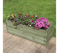 Woven Wood 1.2M Sage Green Pine Raised Wooden Trough Planter