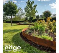 Woven Wood 100Cm Corten Steel Lawn Edging 15Cm High (1 Set / 5Pcs) - Pre-Rusted