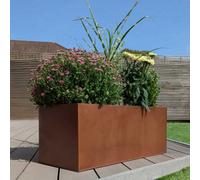 Woven Wood 100Cm Zinc Galvanised Copper Trough Planter