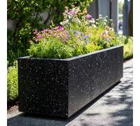 Woven Wood 120Cm Zinc Galvanised Blackstone Effect Trough Planter