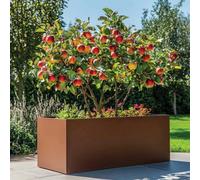Woven Wood 120Cm Zinc Galvanised Copper Trough Planter