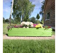 Woven Wood 2M Grass Green Pine Raised Wooden Trough Planter