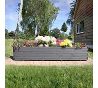 Woven Wood 2M Grey Pine Raised Trough Planter
