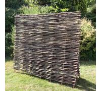 Woven Wood 5ft(w) x 6ft(h) (1.5m x 1.82m) Capped Hazel Hurdle Fence Panel Premium Weave in Natural Woven Wood Natural