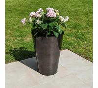 Woven Wood 65Cm Rustic Band Oak Barrel Wildlife Pond In A Pot Kit With 2.5W Floating Pump