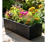 Woven Wood 70Cm Zinc Galvanised Blackstone Effect Trough Planter