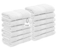 WovenWonder 12 X Cotton Face Cloth Towels 100% Egyptian Cotton -500GSM Super Soft Flannels Washcloths (30 x 30 cm) Fingertip Gym Towels Facial Cloths (White)