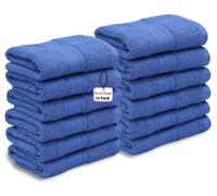 WovenWonder 12 X Cotton Face Cloth Towels 100% Egyptian Cotton -500GSM Super Soft Flannels Washcloths (30 x 30 cm) Fingertip Gym Towels Facial Cloths (Blue)