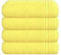 WovenWonder 4 Pack Luxury Face Cloth Towels 100% Egyptian Cotton 800-GSM Extra Soft Washcloth Sets Highly Absorbent Flannels (Lemon)