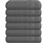 WovenWonder 6 Pack Luxury 800GSM Face Cloth Flannels 100% Egyptian Cotton Super Soft Feel Fingertip Towels Hotel Quality Washcloth for Gym, Spa, Saloon (Charcoal Grey, Face Towels 6 Pack)
