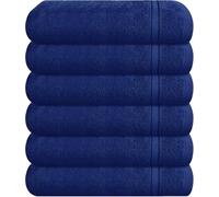 WovenWonder 6 Pack Luxury 800GSM Face Cloth Flannels 100% Egyptian Cotton Super Soft Feel Fingertip Towels Hotel Quality Washcloth for Gym, Spa, Saloon (Navy Blue, Face Towels 6 Pack)
