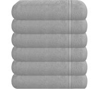 WovenWonder 6 Pack Luxury 800GSM Face Cloth Flannels 100% Egyptian Cotton Super Soft Feel Fingertip Towels Hotel Quality Washcloth for Gym, Spa, Saloon (Silver, Face Towels 6 Pack)