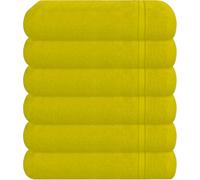 WovenWonder 6 Pack Luxury 800GSM Face Cloth Flannels 100% Egyptian Cotton Super Soft Feel Fingertip Towels Hotel Quality Washcloth for Gym, Spa, Saloon (Lemon, Face Towels 6 Pack)