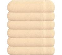 WovenWonder 6 Pack Luxury 800GSM Face Cloth Flannels 100% Egyptian Cotton Super Soft Feel Fingertip Towels Hotel Quality Washcloth for Gym, Spa, Saloon (Cream, Face Towels 6 Pack)