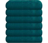 WovenWonder 6 Pack Luxury 800GSM Face Cloth Flannels 100% Egyptian Cotton Super Soft Feel Fingertip Towels Hotel Quality Washcloth for Gym, Spa, Saloon (Blue Lagoon, Face Towels 6 Pack)