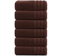 WovenWonder Jumbo Bath Towels 6 Pack 100% Egyptian Cotton Bath Sheets (75x150cm) Highly Absorbent Towel Set 500-GSM (Chocolate Brown)