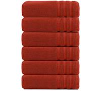 WovenWonder Jumbo Bath Towels 6 Pack 100% Egyptian Cotton Bath Sheets (75x150cm) Highly Absorbent Towel Set 500-GSM (Orange)